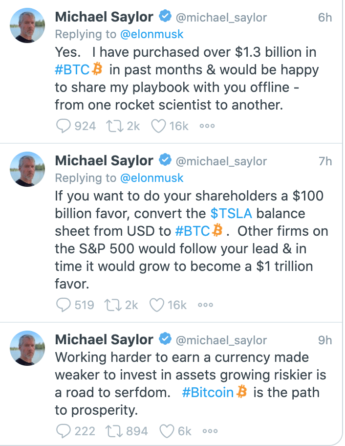 Saylor's Response to Elon