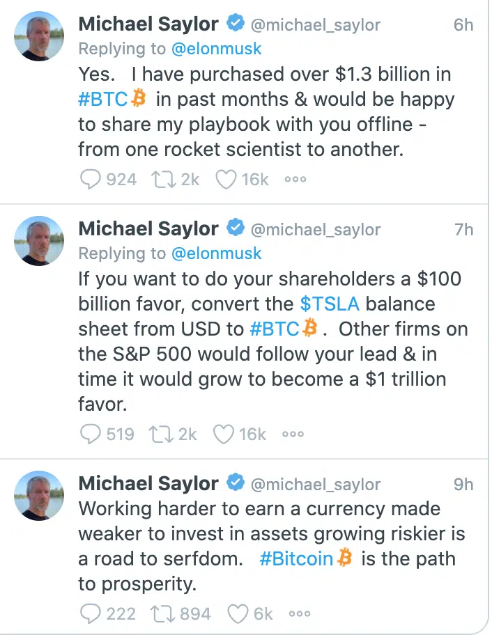 Saylor's Response to Elon
