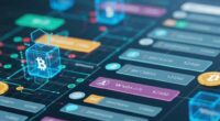 Futuristic digital landscape illustrating cryptocurrency and blockchain technology